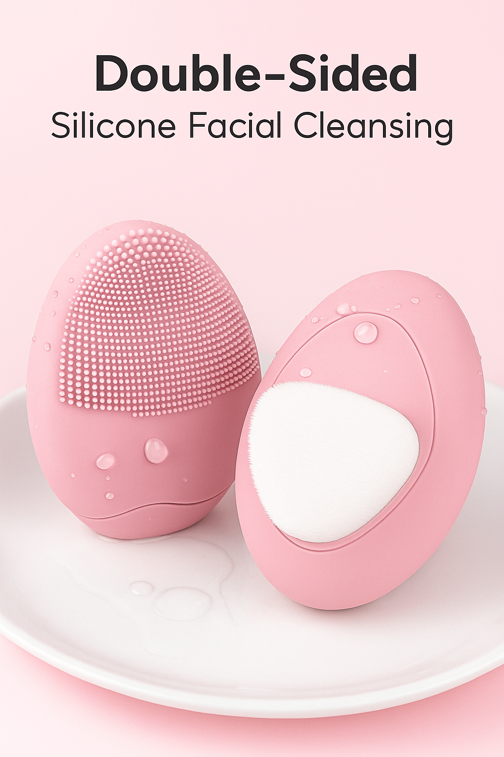 Double-Sided Soft Silicone Facial Cleansing Brush
